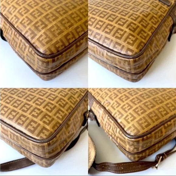 Vintage Fendi Zucchino Coated Canvas Crossbody Handbag - Picture 8 of 10